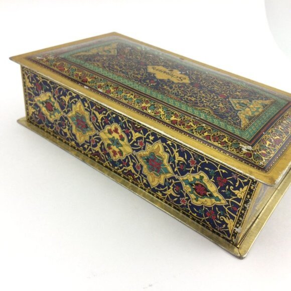 Schrafft's Vintage Tin Candy Box Canco Persian Lithograph Motif Hinged Lid - Picture 5 of 16